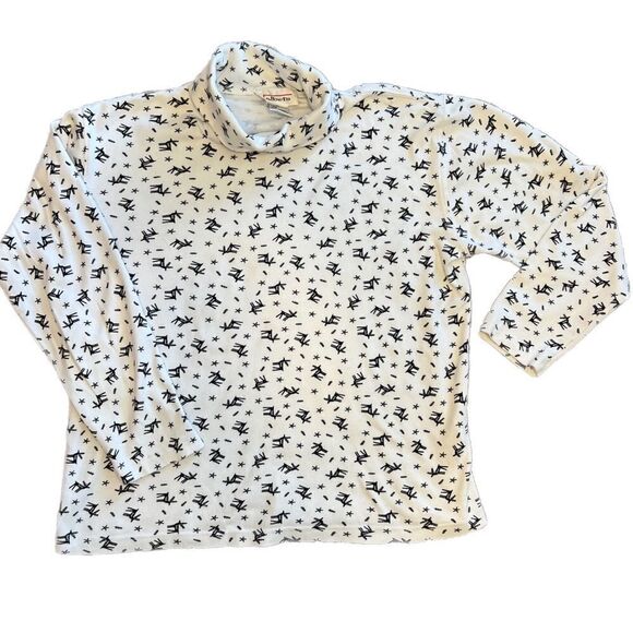 Talbots Reindeer Cotton Turtleneck Shirt. Size L. Good Condition! - Picture 1 of 6